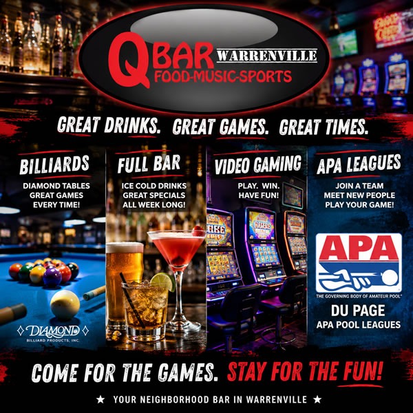 Great Drinks, Great Games, Play Pool - Qbar Warrenville