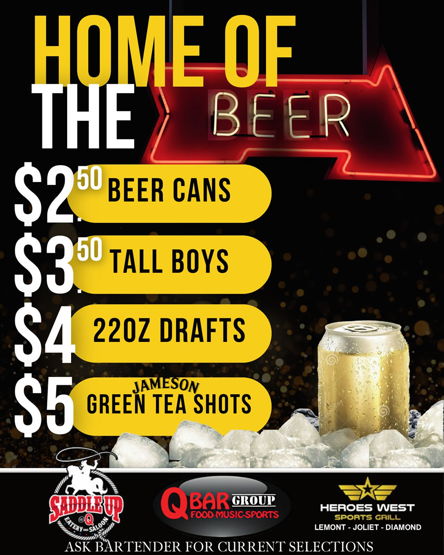 Daily Beer Specials Fall 2026